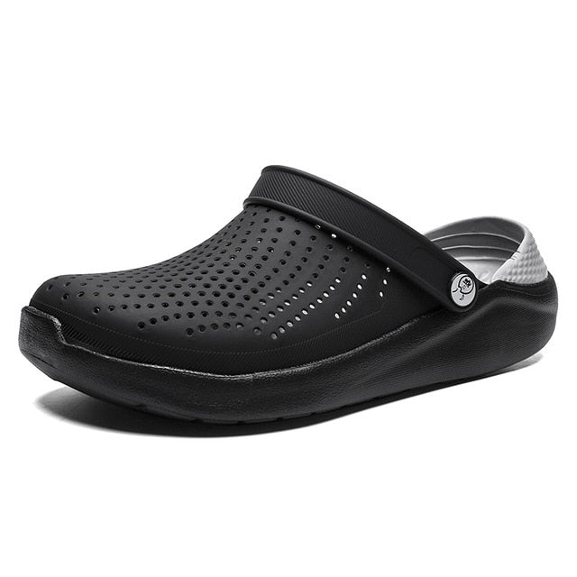 2019 Men Sandals Crocks LiteRide Hole Shoes Crok Rubber Clogs For Men EVA Unisex Garden Shoes Black Crocse Adulto Cholas Hombre