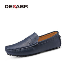 Load image into Gallery viewer, DEKABR Size 49 Men Casual Shoes Fashion Men Shoes Genuine Leather Men Loafers Moccasins Slip On Men&#39;s Flats Male Driving Shoes
