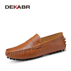 DEKABR Size 49 Men Casual Shoes Fashion Men Shoes Genuine Leather Men Loafers Moccasins Slip On Men's Flats Male Driving Shoes