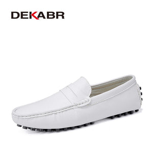 DEKABR Size 49 Men Casual Shoes Fashion Men Shoes Genuine Leather Men Loafers Moccasins Slip On Men's Flats Male Driving Shoes